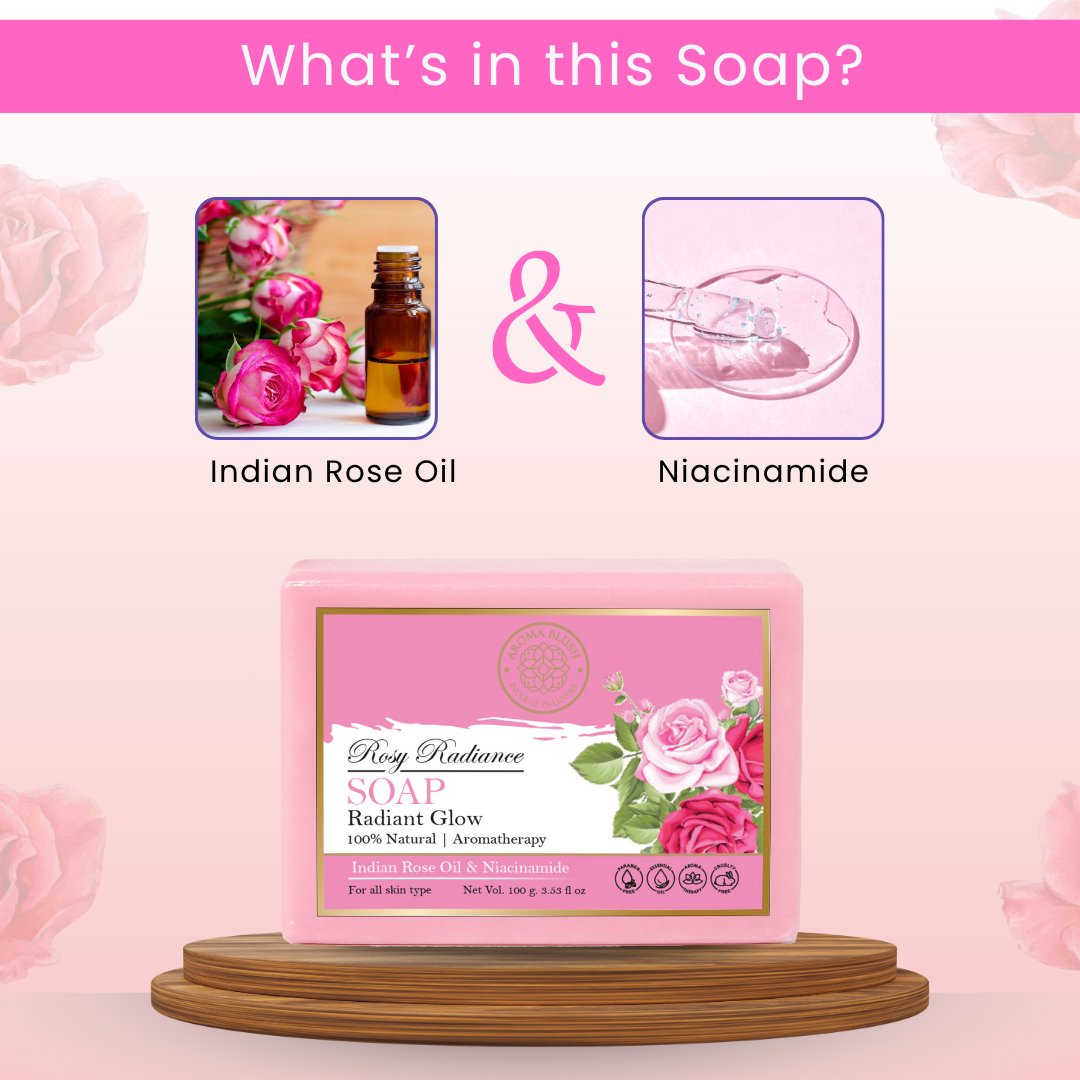 AROMABLUSH Rosy Radiance, Lavender Dream & Blooming Lily Combo Soap