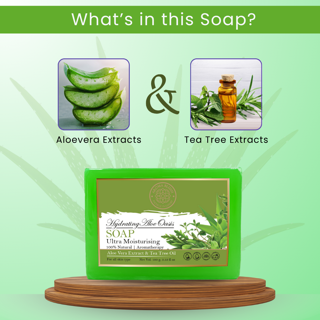 AROMABLUSH Hydrating Aloe Oasis, Refreshing Mint Breeze & Glowing Argan Bliss Combo Soap