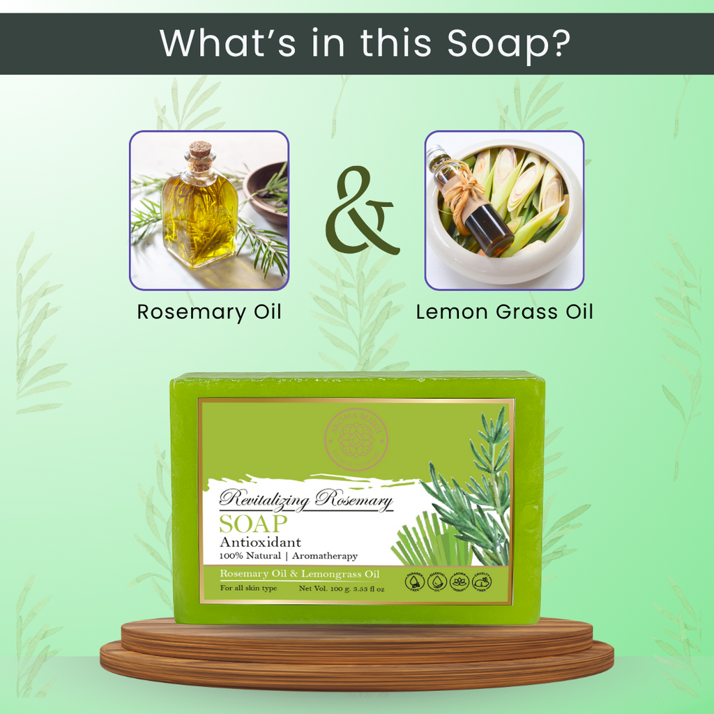 AROMABLUSH Revitalyzing Rosemary, Herbal Infusion & Refreshing Mint Breeze Combo Soap