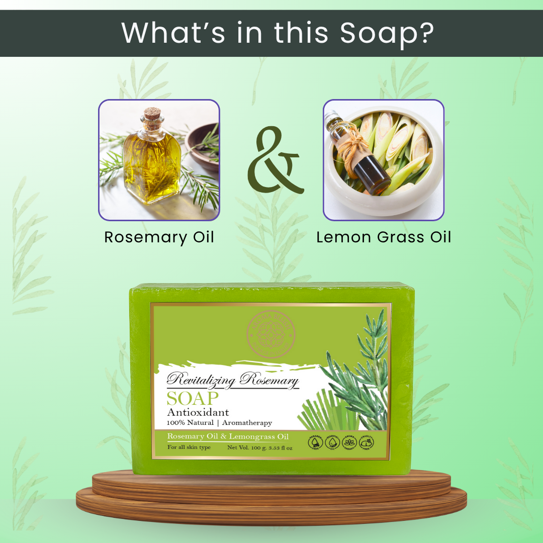 AROMABLUSH Revitalyzing Rosemary, Herbal Infusion & Refreshing Mint Breeze Combo Soap