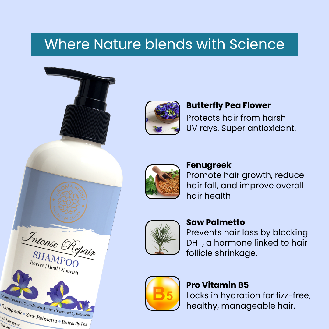 AROMABLUSH Intense Repair  Shampoo, Conditioner & Hairmask Combo