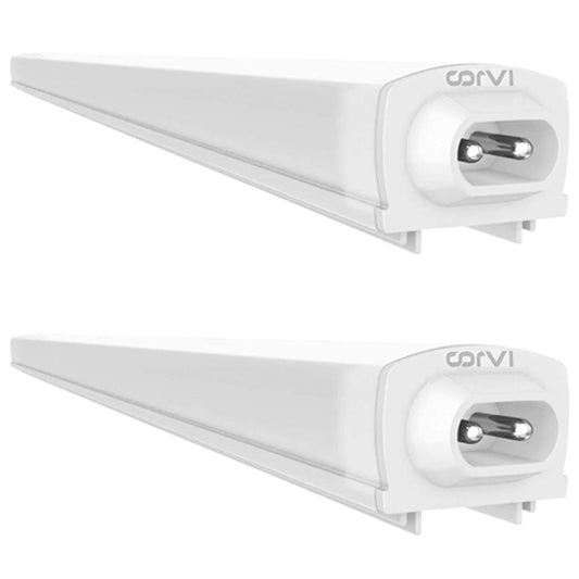 CORVI LED Tube Light 1, 6W Linkable | 1/4th Meter Slim Design | Driverless Full Glow Warm White 3000K | Energy Efficient, Perfect for Small Spaces (Pack of 2)