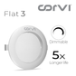 CORVI LED Flat3 6W Round Ceiling Light | Dimmable & Backlit |  White 5700K | Slim Driverless LED Panel with Junction Box | Ideal for False Ceilings & Home Use (Pack of 4)