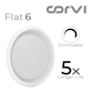 CORVI LED Flat 6 Round 15W False Ceiling Light | Compact, Driverless & Dimmable with Backlit Design |  White 5700K for Home & Office (Pack of 10)