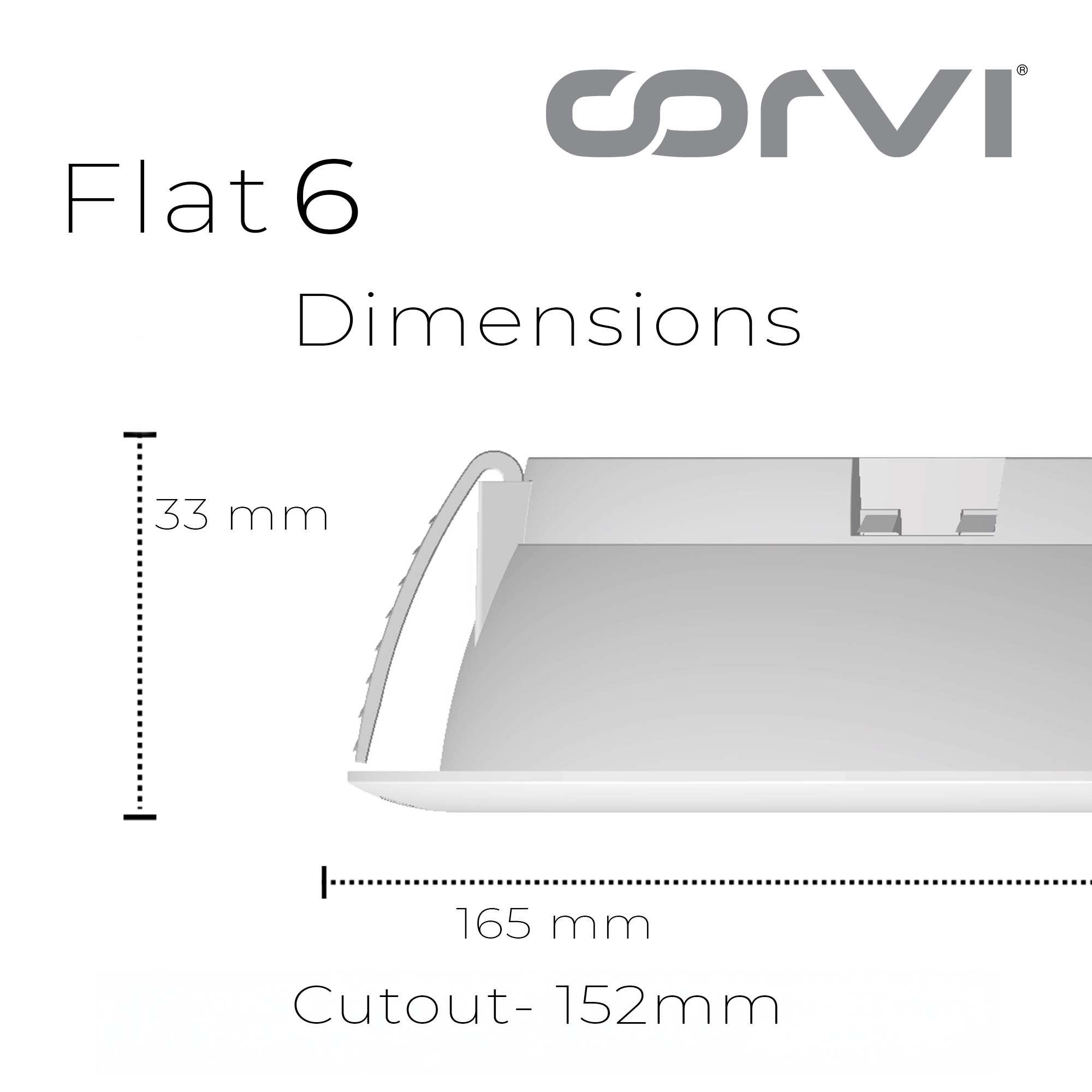 CORVI LED Flat 6 Round 15W False Ceiling Light | Compact, Driverless & Dimmable with Backlit Design | Easy White 4000K for Home & Office (Pack of 10)