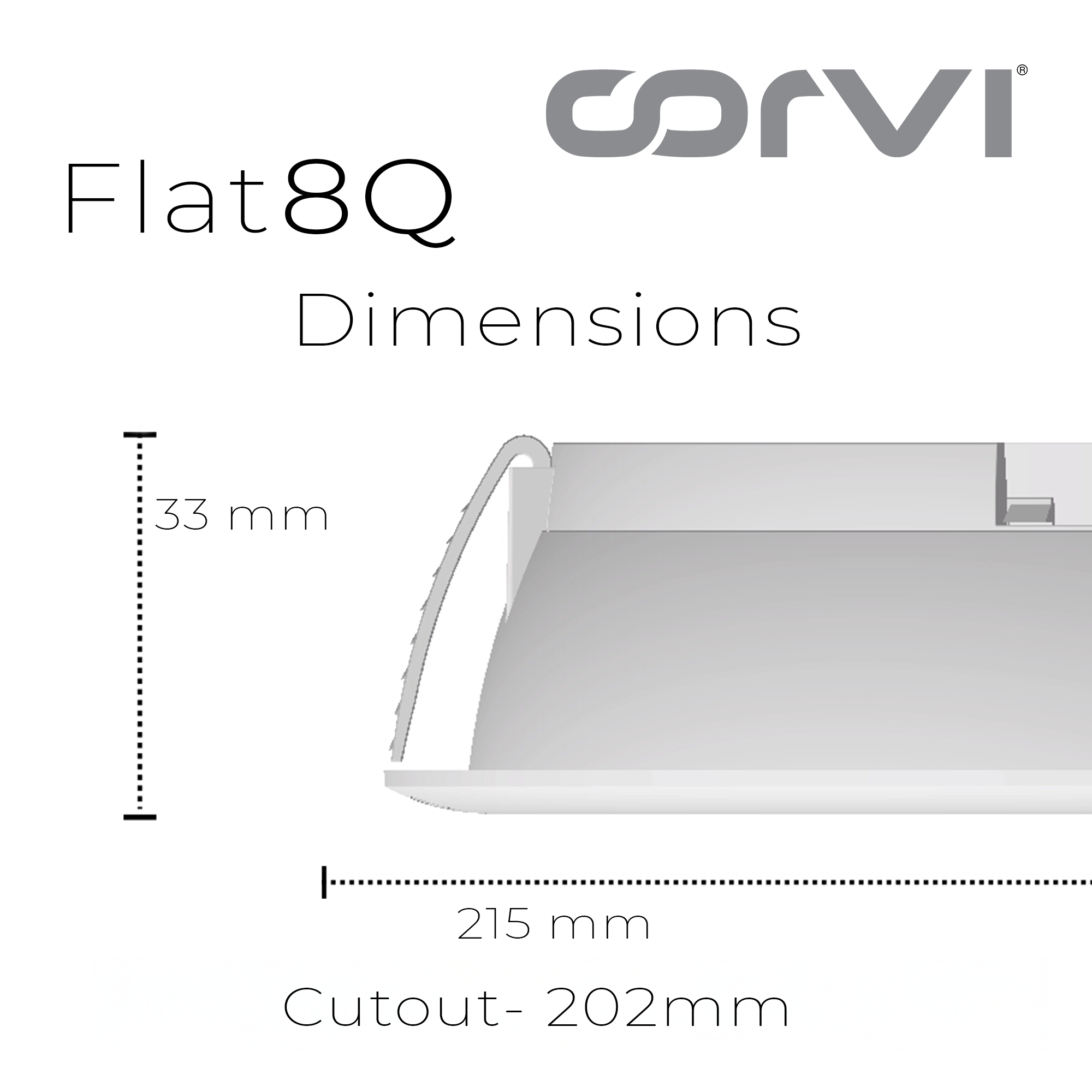 CORVI LED Flat 8Q Square 20W | Compact & Driverless False Ceiling Light | Dimmable with Backlit Technology for Maximum Output | Warm White 3000K (Pack of 2)