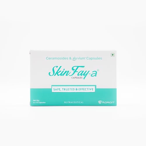 Skinfay- A Capsule combination of ceramoside & alyvium | For Inflammation | Improves skin moisturization | Alyvium 300mg | Ceramosides 35mg