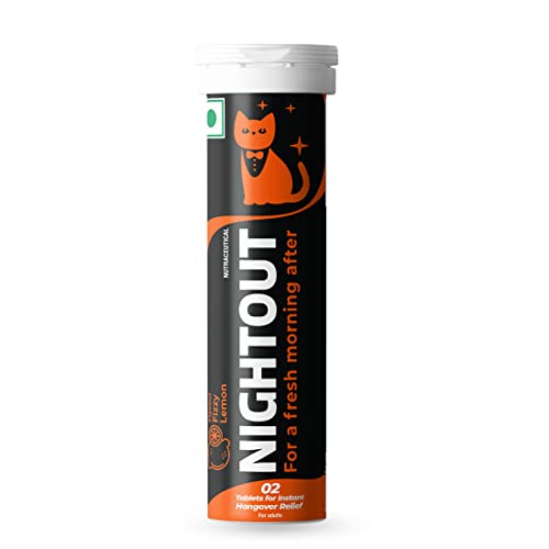 Fast&Up Nightout | Promotes Instant Hangover Relief| Rapid Hydration & Energy | No Nausea | Sugar Free |Electrolytes, Amino acids, B-Vitamins | Fizzy Lemon Flavour – 10 Effervescent tablets