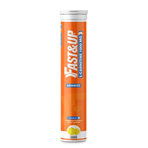 FAST&UP L-Carnitine Tartrate 1000mg (20 Effervescent Tablets,Lemon Flavor), Carnipure Lonza Switzerland, Energy Booster