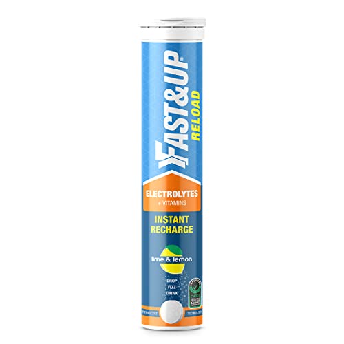 Fast&Up Reload electrolyte energy and hydration - sports drink - Pack of 20 effervescent tablets - Lime and Lemon flavour