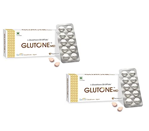 Glutone MD – Glutathione Mouth-Dissolving Tablets| Made with Setria L-Glutathione 100mg| Radiant Glow & Even Skin Tone| 30 Tablets (Orange)(PO2)