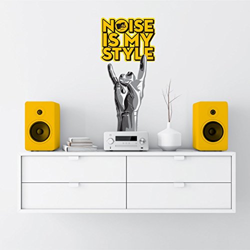 Asian Paints Wall Ons Original MTV 'XL' Wall Decal - 'Noise is My Style' DIY Removable Peel and Stick Wall Sticker - 'Covers H 2.1 ft x W 1 ft on The Wall' Home Decor