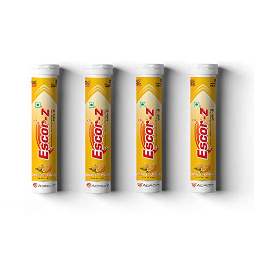 Escor-Z Effervescent Tablets Orange Flavour 20 Tablets(Pack of 4)