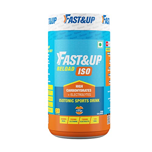 Fast&Up Reload Isotonic Energy Drink | Carbs + Electrolytes + Aminos | Restore, Replenish and Recover | 31 servings (Orange)