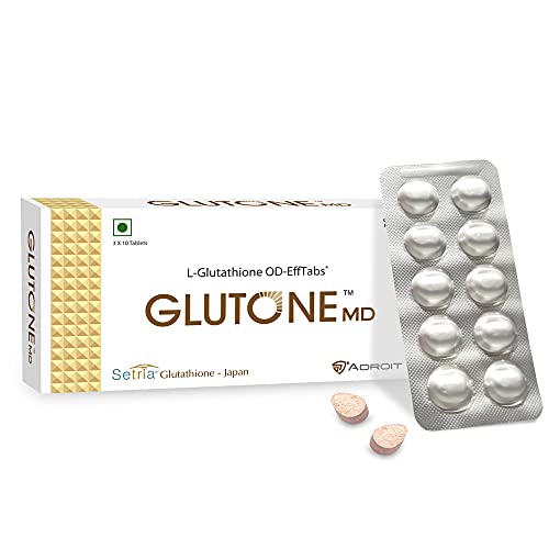 Glutone MD – Glutathione Mouth-Dissolving Tablets| Made with Setria L-Glutathione (Japan) 100mg| Radiant Glow & Even Skin Tone| Pack of 30 Tablets (Orange)