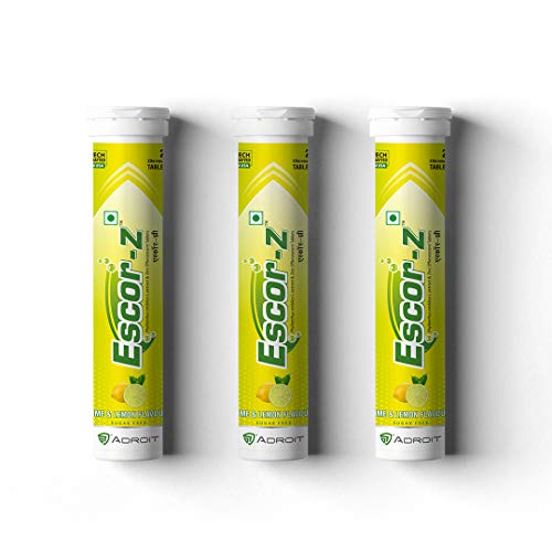 Escor-Z Effervescent Tablets Lime And Lemon Flavour 20 Tablets(Pack of 3)