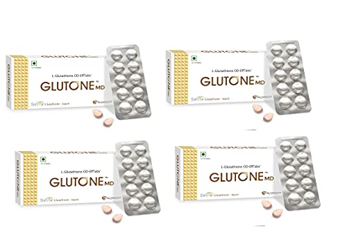 Glutone MD – Glutathione Mouth-Dissolving Tablets| Made with Setria L-Glutathione 100mg| Radiant Glow & Even Skin Tone| 30 Tablets (Orange)(PO4)