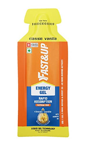 Fast&Up Energy Gel- Classic Vanilla flavour - Pack of 5 Gel Sachets