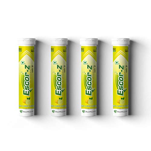 Escor-Z Effervescent Tablets Lime And Lemon Flavour 20 Tablets(Pack of 4)