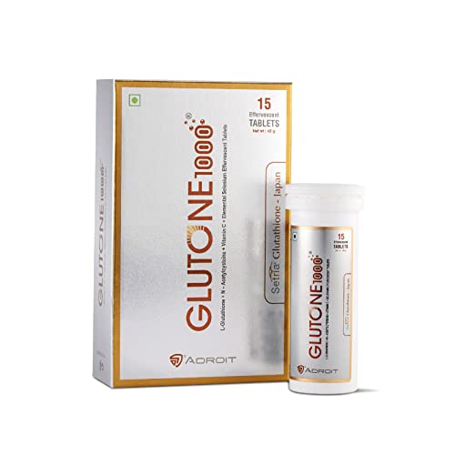 Glutone 1000 – Glutathione Effervescent Tablets| Made with Setria L-Glutathione (Japan)| For Radiant Glow| Evens Skin Tone| 15 Tablets