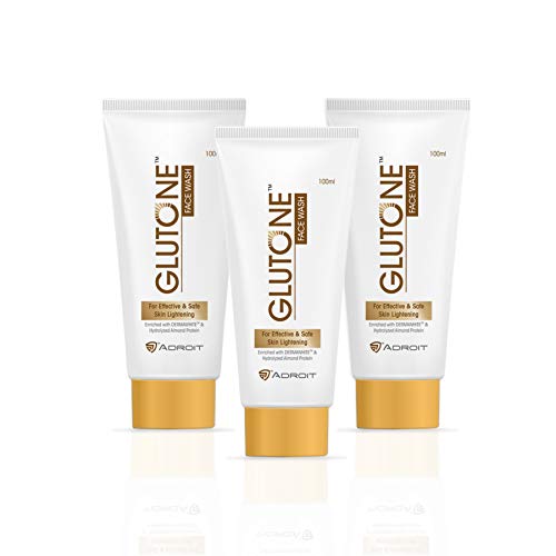 Glutone Face Wash| Glow & Radiance Face Wash| With Fruit Extracts| Enriched Hydrolyzed Almond Protein| Sugar-Based Formula| 100ml (Pack of 3)