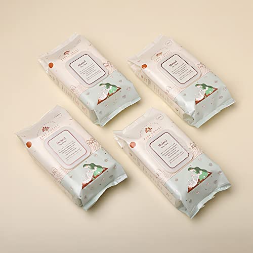 Baby Forest Mulmul Baby Wipes, Ultra-soft, Water-based, 3X thicker and softer wipes 72 Wipes / Pack ( Pack of 4 )
