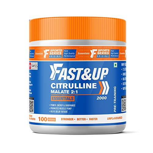 Fast&Up Citrulline (2000mg- 100 Servings, Pack of 200g powder) Citrulline Malate to Enhance Muscle Pump, Sustain Longer Workouts & Boost Recovery (Unflavored)