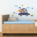 Asian Paints Vinyl Vehicles Animals Wall Sticker, 30.48 x 76.20 cm, Multicolour