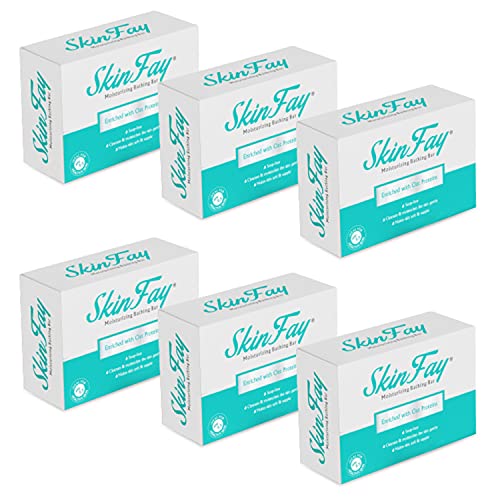 SkinFay Enriched with Oat Proteins & Aloe vera extract | Lipid Layer Enhancing Technology | Supple Skin | Mild & Gentle Soap | Soap-free | Skin-friendly | Vegetarian | 75gm (Pack of 6)
